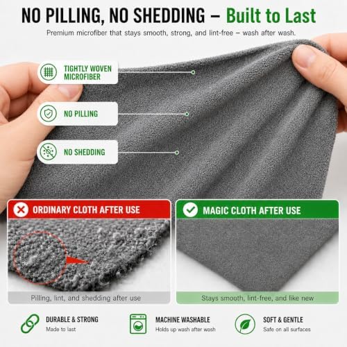 5-Pack Gemie Magic Cleaning Cloth, 16 * 12 in Lint Free Thickened Reusable - Image 4