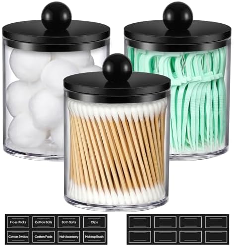 3 Pack Acrylic Qtip Holder Dispenser by AOZITA