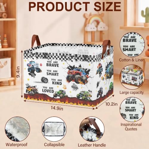 Monster Truck Baby Gift Basket, Collapsible Gift Bag, Kid Room Decor - Image 5