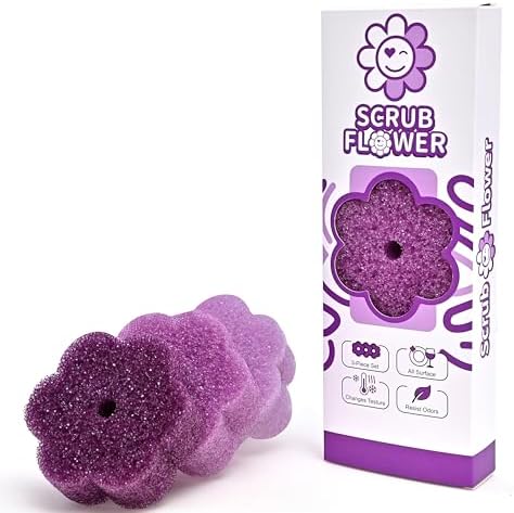 Scrub Flower Sponges, Temperature Sensitive, Non-Scratch by DrWOW