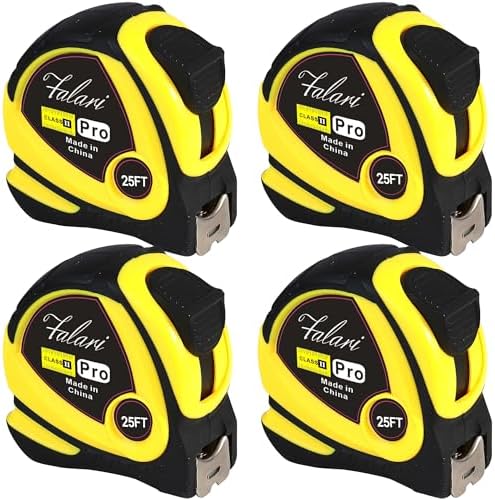 Tape Measure 25ft, Self-Locking, Retractable, Easy Read by Falari