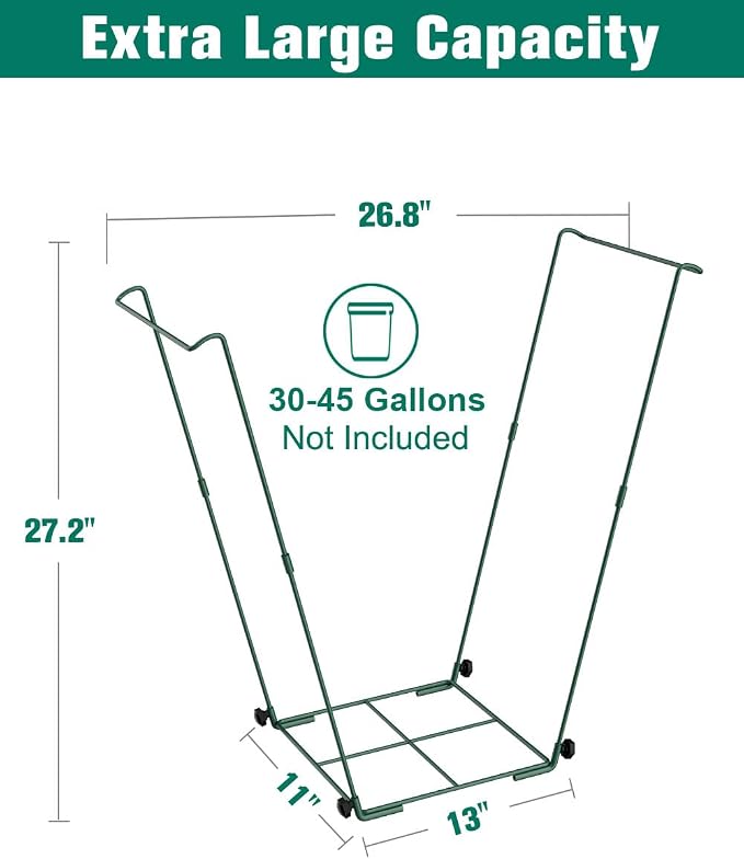 Outdoor Garden Trash Bag Holder Stand, Lawn Leaf Bag Holder - Image 2