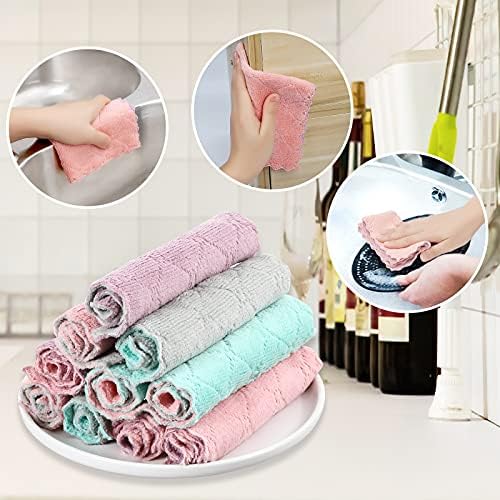 GADIEDIE 10Pack Kitchen Cloth Dish Towels, Super Absorbent Coral Velvet - Image 6