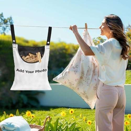 Custom Clothespin Bag Add Your Photo & Pet Photo Design - Image 2