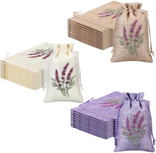 Purple 30 Pcs Embroidered Lavender Sachet Bags by Sunnymove