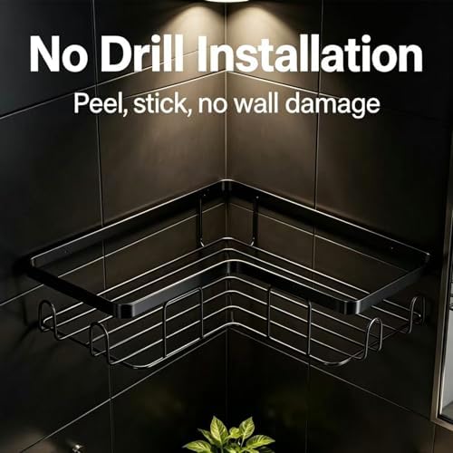 Shower Caddy 3 Pack, No Drilling Adhesive Bathroom Organizer Shelf Rack - Image 2