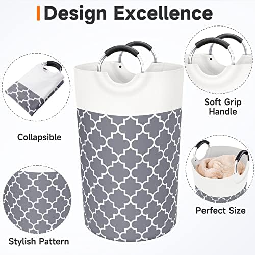 Large Laundry Basket 82L Tall Collapsible Hamper - Image 3