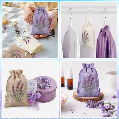 Purple 30 Pcs Embroidered Lavender Sachet Bags - Image 4
