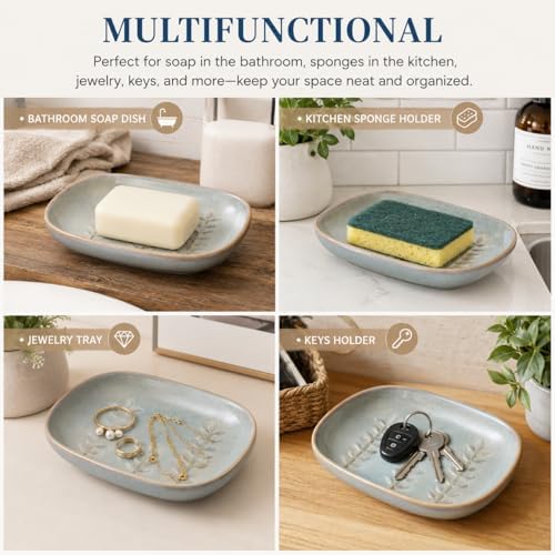 Miamolo Bathroom Soap Dish for Bar Soap, Raised Ridges Keep Soap Dry - Image 5