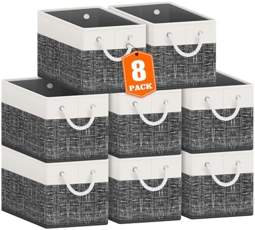 Fab totes Storage Bins 8-Pack, Foldable Storage Baskets by Fabtotes