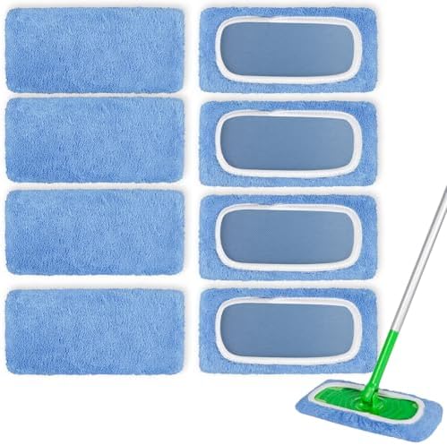 AmaVins 8 Pack Reusable Microfiber Mop Pads Compatible by AmaVins