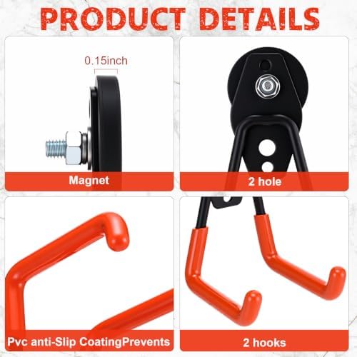 Landhoow 26 Pcs Large Magnetic Hooks Heavy Duty Garage Magnet Hooks Strong - Image 5