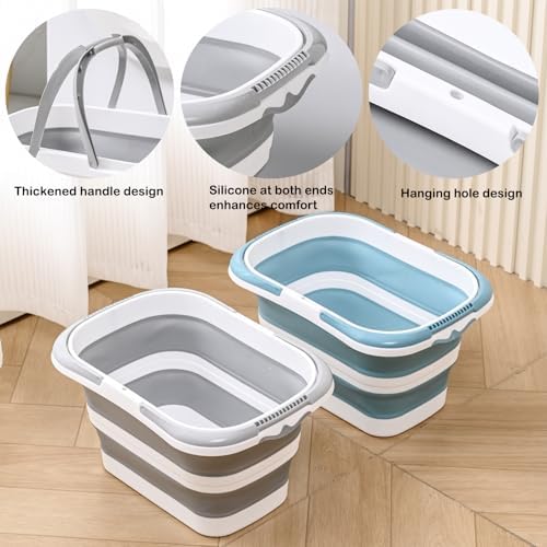 Collapsible Bucket with Handle 16L, Foldable Rectangular Plastic Water Bucket - Image 3