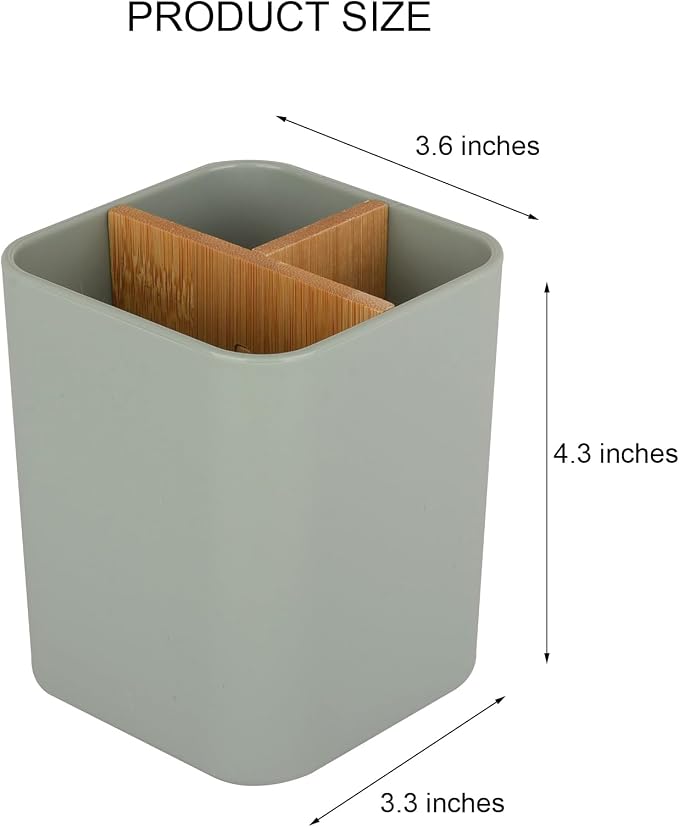 Bamboo Toothbrush Holder for Bathrooms Toothpaste Organizer - Image 6