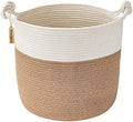 Goodpick Cotton Rope Storage Basket, 15 x 14.2 Inches Jute Woven Basket by Goodpick