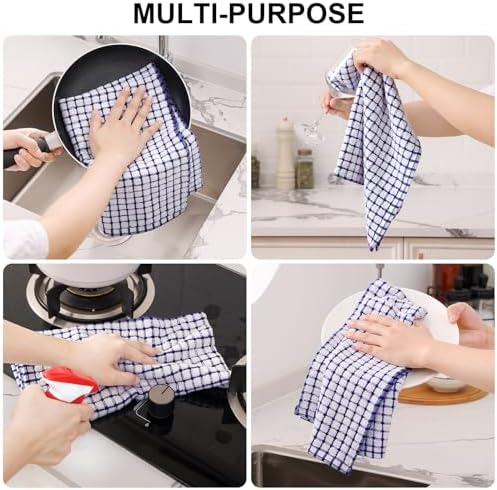 Kitinjoy Cotton 12 Pack Kitchen Towels and Dishcloths Sets - Image 4
