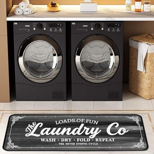 Laundry Room Long Mat Area Rug Non-Slip Floor Mat Waterproof Farmhouse Carpet - Image 3