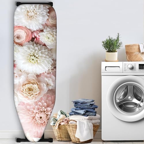 Nuxovilar Pink White Blooming Flowers Ironing Board Cover 15x54 - Image 3