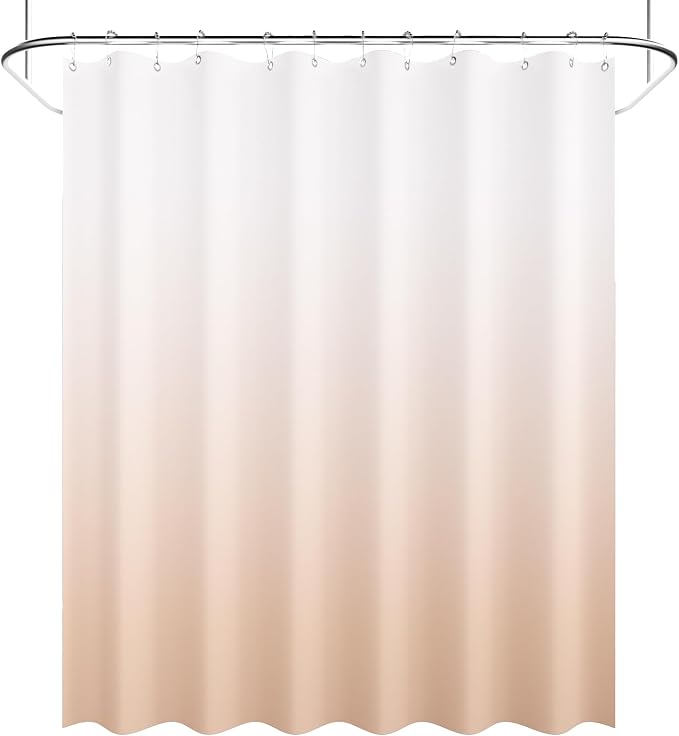 AmazerBath Fabric Shower Curtain, Cloth Khaki Shower Curtain Set - Image 9