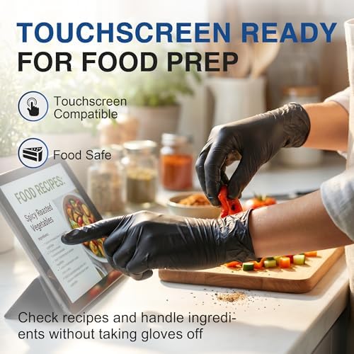 Schneider Black Nitrile Gloves, Gloves Disposable Latex Free, Powder Free - Image 4