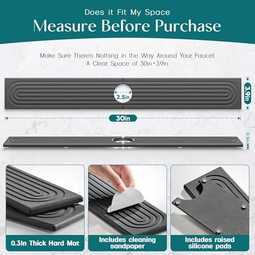 eormoe 30 inch Kitchen Faucet Absorbent Mat - Image 2