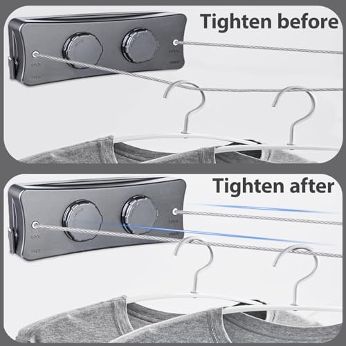 Grey 16.7 Ft Retractable Clothesline Indoor & Outdoor - Image 3