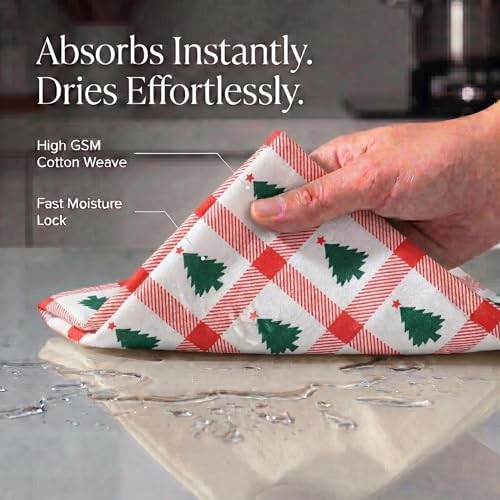 Urban Villa Kitchen Towel Cotton Dish Towel 20”x30” Christmas Tree - Image 2