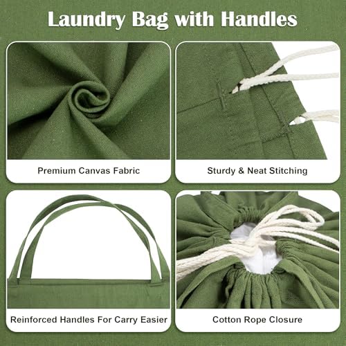 Canvas Laundry Bag 33"Wx 35"H, Extra Large Heavy Duty Hamper Liner - Image 4
