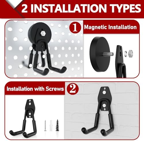 3-H Heavy Duty Magnetic Hooks, Large Magnet Hooks, 2 Pack Black - Image 6