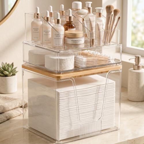 SPOSPO 3-in-1 Disposable Facial Towel Holder & Makeup Organizer - Image 6