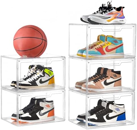 Magnetic Acrylic Clear Shoe Boxes – 360° Transparent Stackable Sneaker Storage by KOKOIN