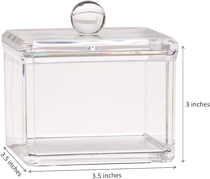 Square Acrylic Cotton Ball Pads Gauze Swab Holder Organizer Q-tip Dispenser - Image 6