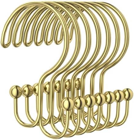 Shower Curtain Hooks, OEH Shower Curtain Rings, Decorative Double Shower Hooks by OEH