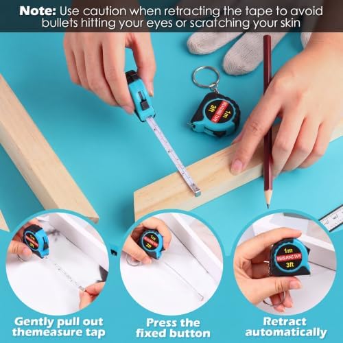 Kanayu 50 Pcs Mini Tape Measure Keychains 3 ft Small Retractable Measuring Tape - Image 6