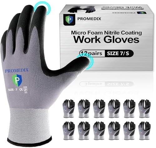 PROMEDIX P Nitrile Coated Work Gloves, MicroFoam Safety Work Gloves Men by PROMEDIXP