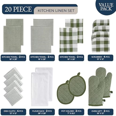 LANE LINEN Kitchen Towel and Pot Holder Sets 20 Pc - Image 2