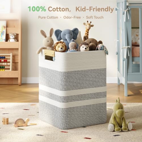 Nunsino 90L Laundry Basket, Cotton Rope Laundry Hamper - Image 4