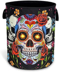 Sugar Skull Skeleton Laundry Basket Foldable Oxford Cloth 18.9 x 16.5 Inch by Unknown