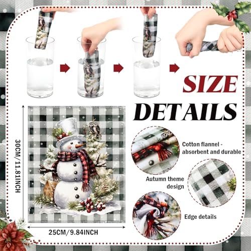 Mindsoft 36 Pcs Christmas Reusable Paper Towels Rolls Washable Bulk Winter - Image 3