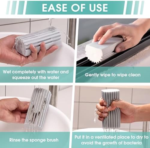 4 Pack Damp Dusting Sponge Duster, Reusable Household Cleaning Sponge Tool - Image 4
