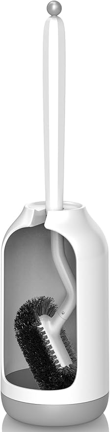 HAMITOR Toilet Bowl Brush Holder Set: Curved Bristle by HAMITOR
