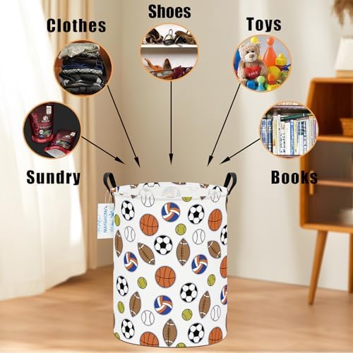 Round Laundry Basket Collapsible Storage Hamper Organizer Colorful Balls - Image 4