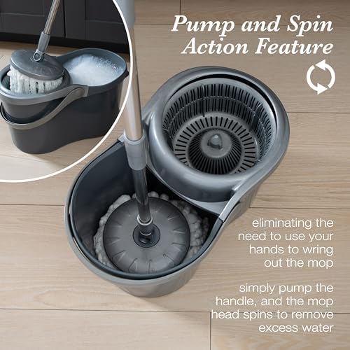 Simplify Self Wringing Mop & Bucket Set | 16 Liter | Extendable Handle | Gentle - Image 3