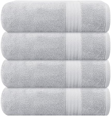 GLAMBURG Premium Cotton 4 Pack Bath Towel Set by GLAMBURG