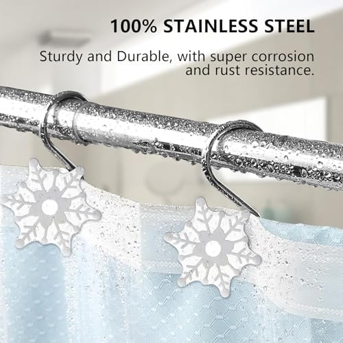 12pcs Christmas Snowflake Shower Curtain Hooks - Image 3