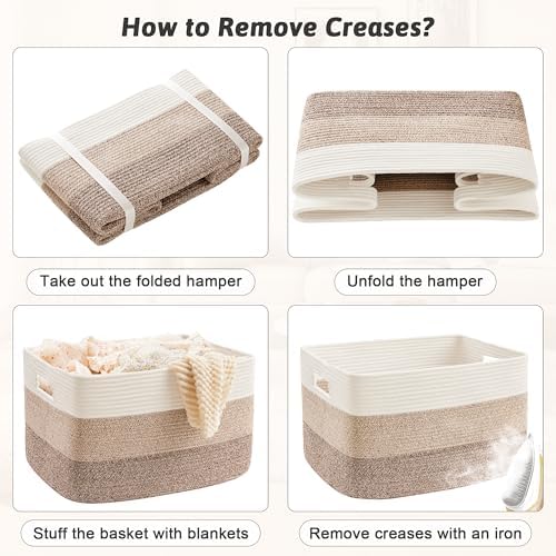 Artfeel Blanket Basket, Rectangle Woven Baskets - Image 7