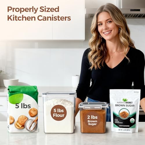 ComSaf Airtight Flour and Sugar Container 2.6Qt & 5.5Qt 3Pack, Wide Mouth - Image 4