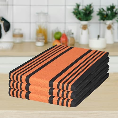 Urban Villa Kitchen Towels Cotton Dish Towels 20”x30” Orange Blk - Image 7