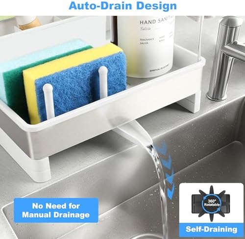 Sponge Holder for Kitchen Sink Caddy Organizer, Dish Brush Holder - Image 3