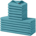 Homaxy 12 Pack 100% Cotton Kitchen Towels and Dishcloths Set, Lake Blue by Homaxy
